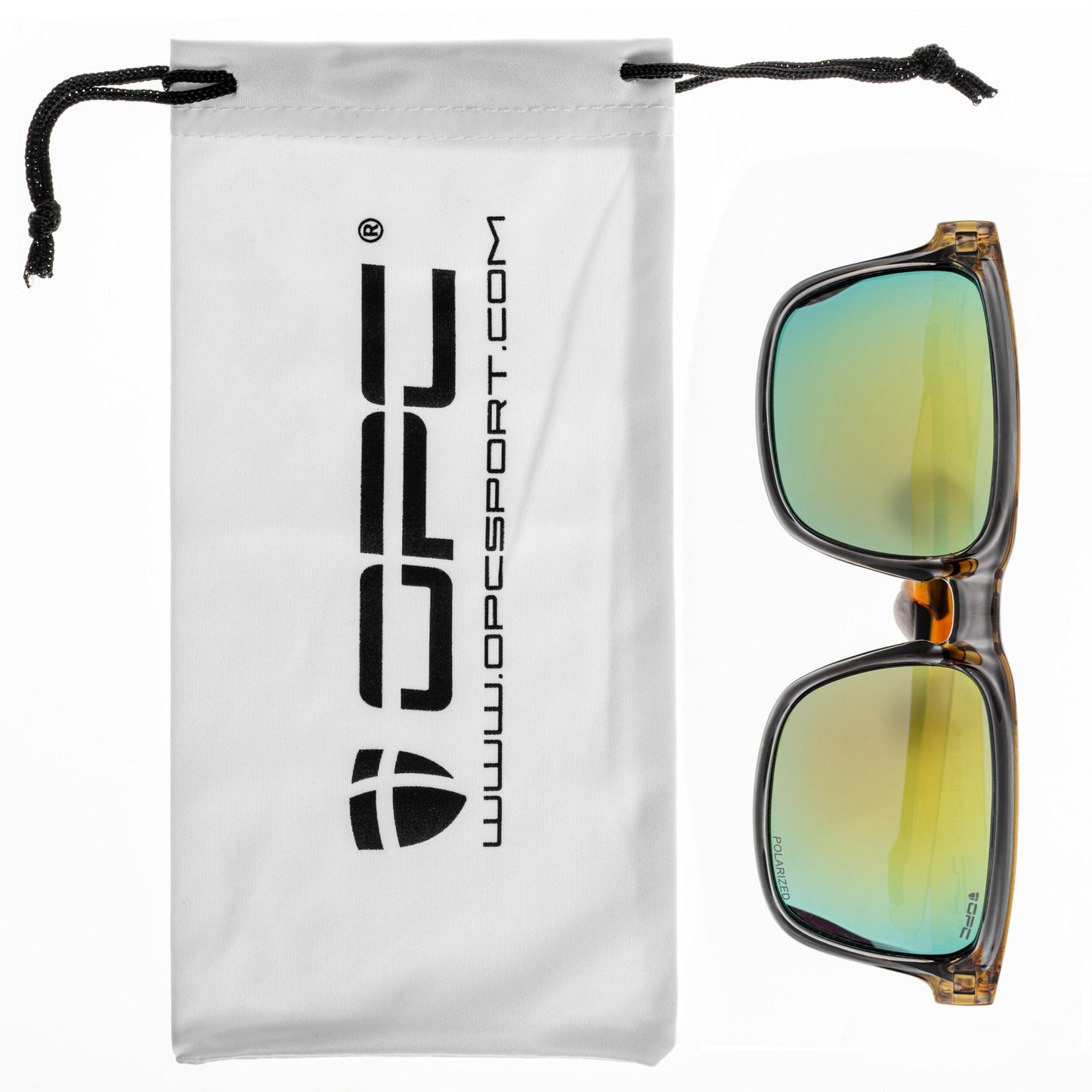 Okulary przeciwsłoneczne OPC Lifestyle California Black/Yellow Revo z polaryzacją