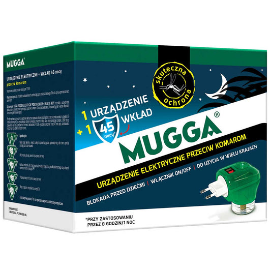 Elektrofumigator Mugga + wkład Praletryna 1,2% na 45 nocy - 35 ml