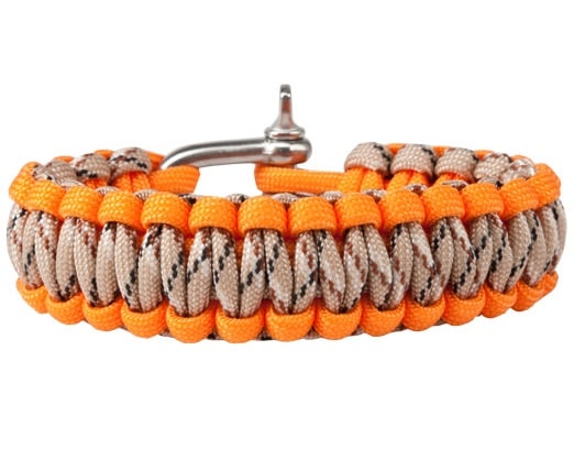 Bransoletka Paracord BCB 9 cali szekla - Orange/Tan