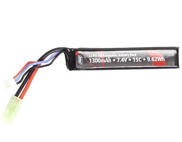 Akumulator ASG Li-Po 7,4V 1300 mAh 15C - stick + Torba ochronna Small - zestaw
