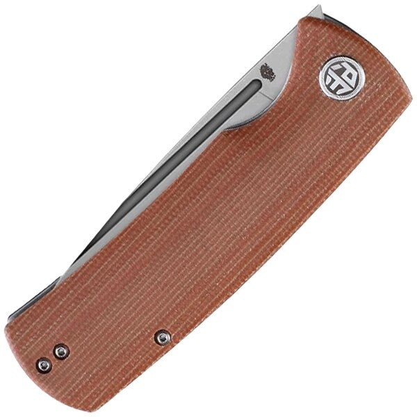 Nóż składany Petrified Fish Beluga PF-P01 - Sandblasted/Brown Micarta
