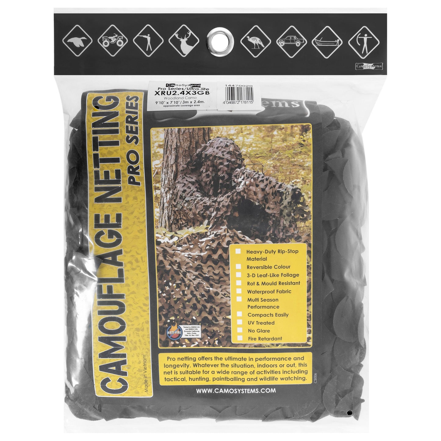 Siatka maskująca Mil-Tec CamoSystems Pro Light 2,4 x 3 m - Woodland