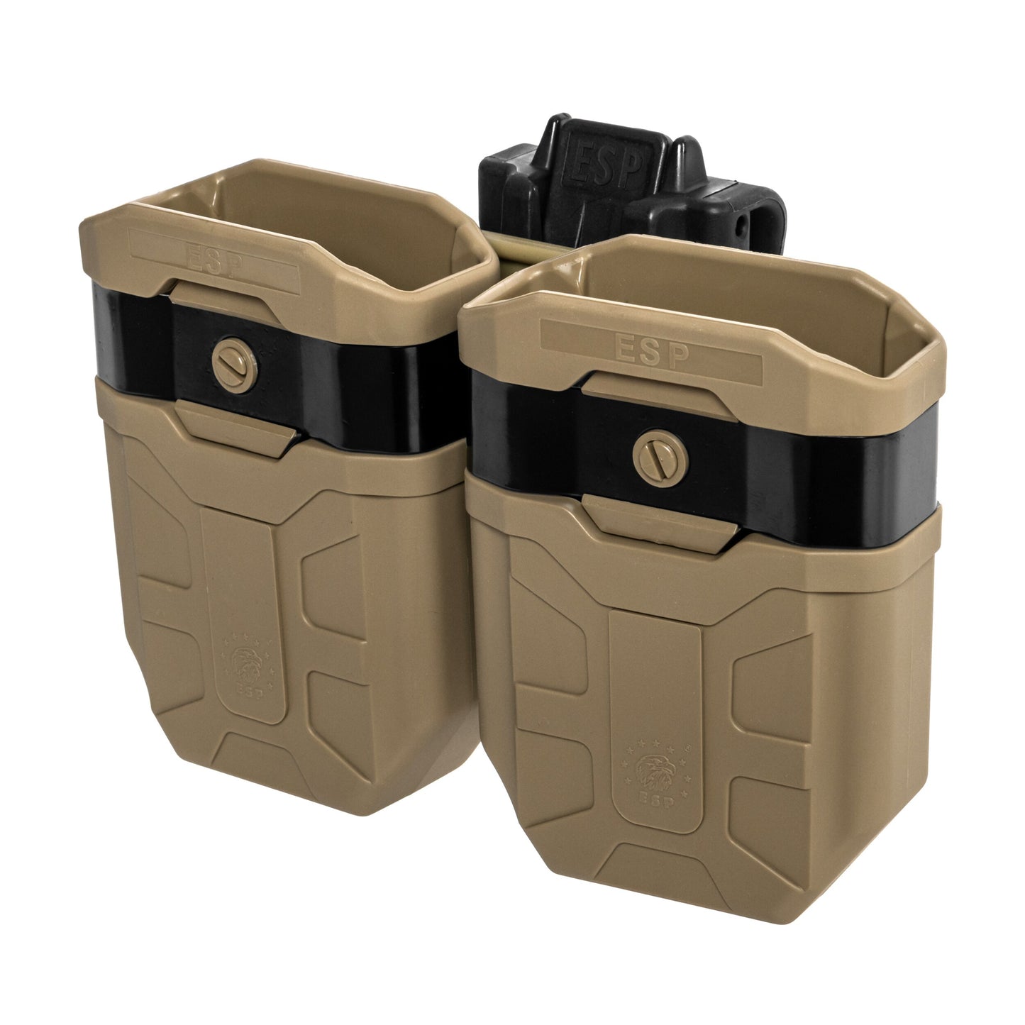 Podwójna ładownica obrotowa ESP z montażem UBC-08 na magazynki AK - Khaki