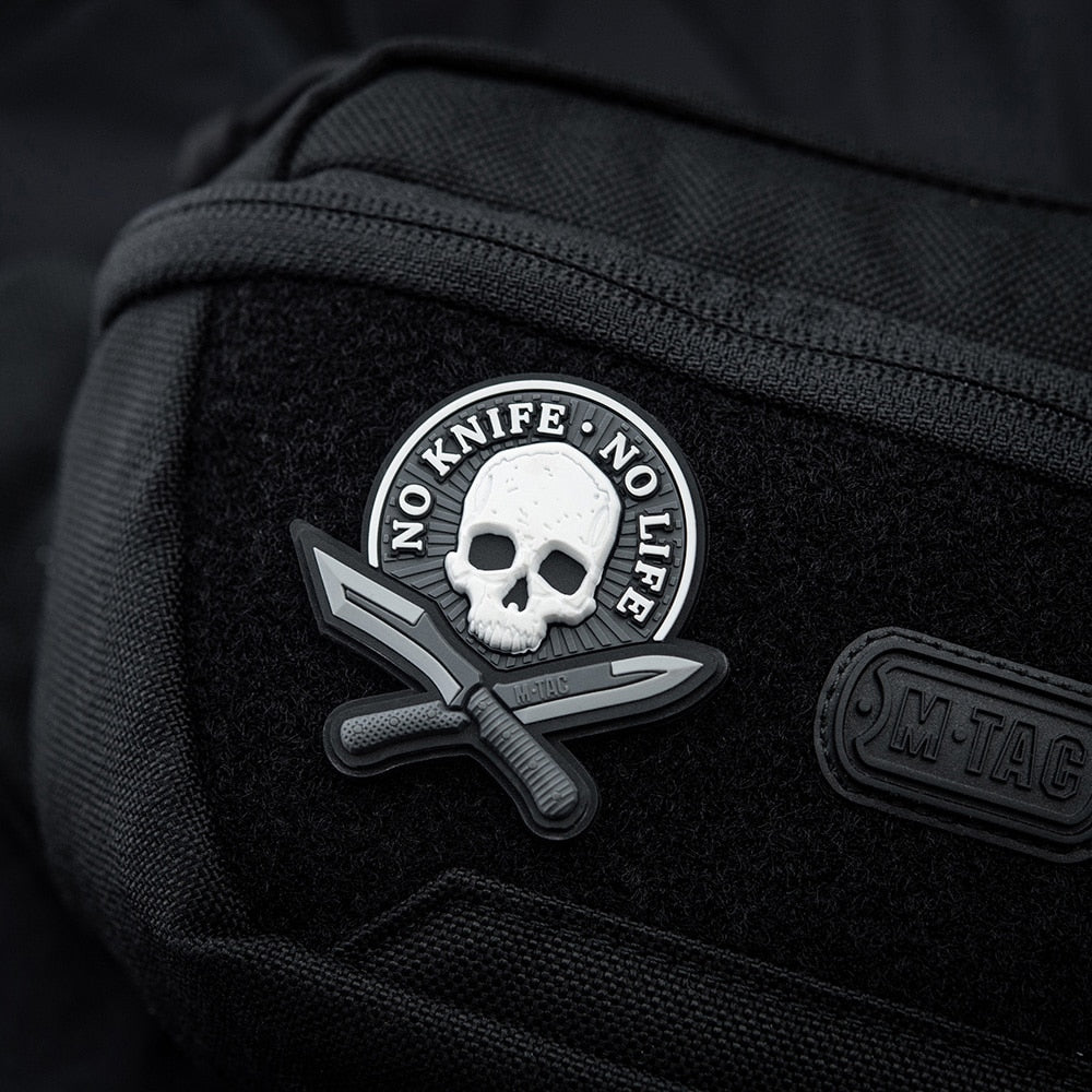 Naszywka M-Tac No Knife - No Life 3D PVC Black/White