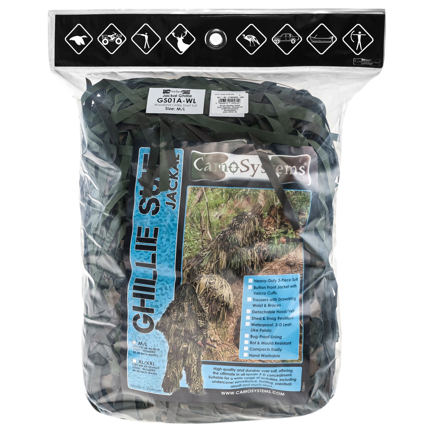 Strój maskujący Mil-Tec CamoSystems Ghille Jackal - Woodland