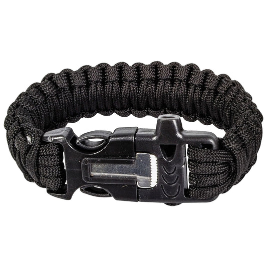 Bransoletka Paracord Highlander Outdoor z krzesiwem - Black