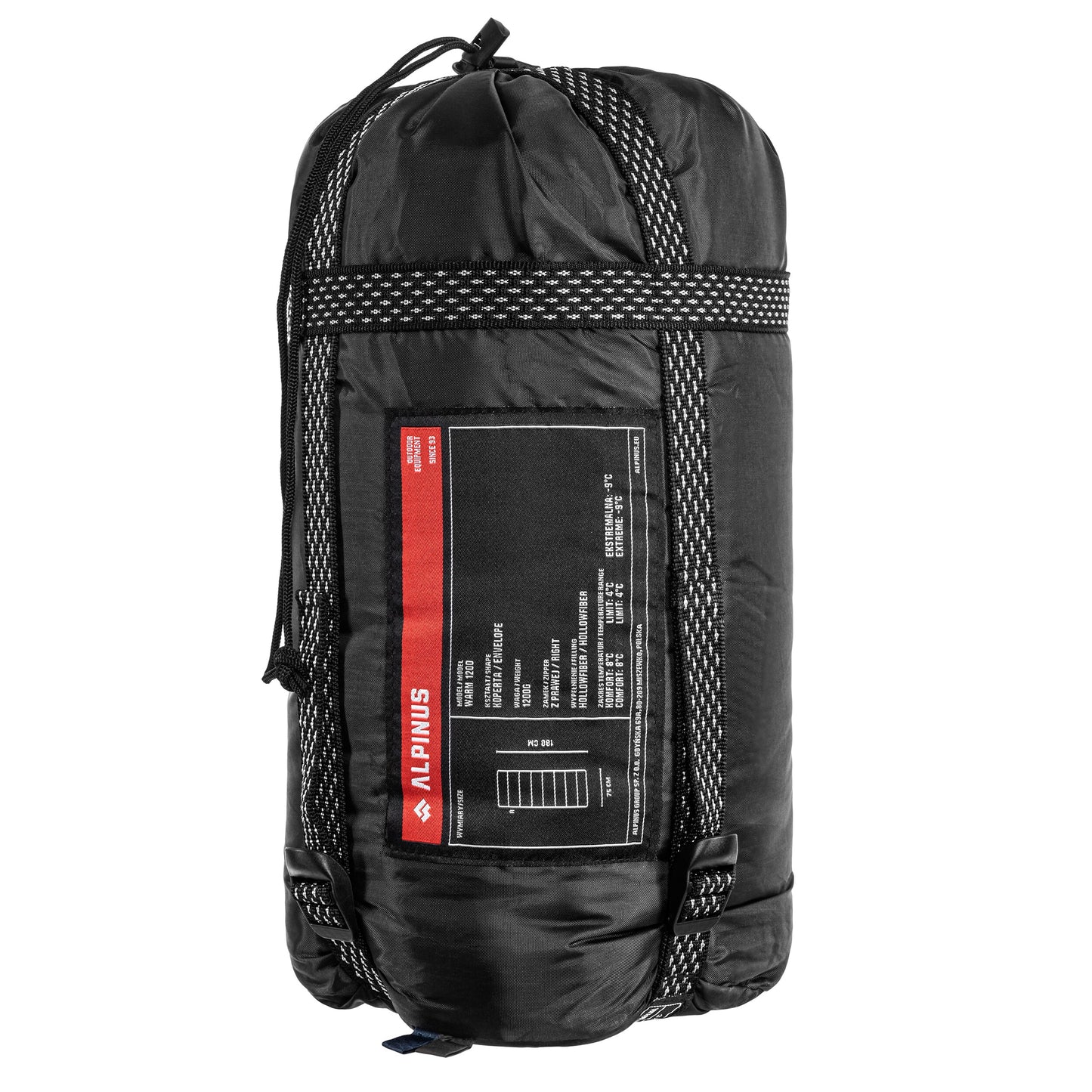 Śpiwór Alpinus Warm 1200 Granatowy - prawy
