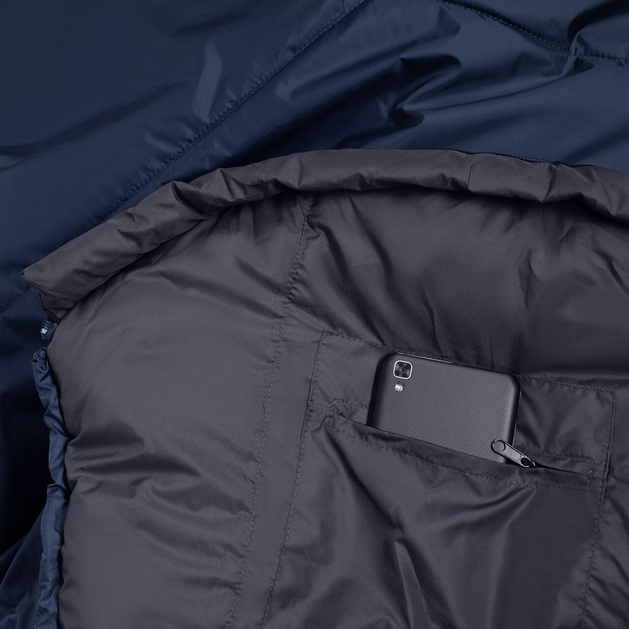 Śpiwór Alpinus Fiber Pro 1500 Lewy - Granatowy