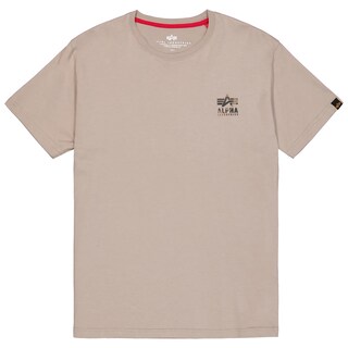 Koszulka T-shirt Alpha Industries Camo Logo Puff Print Back Print - Vintage Sand