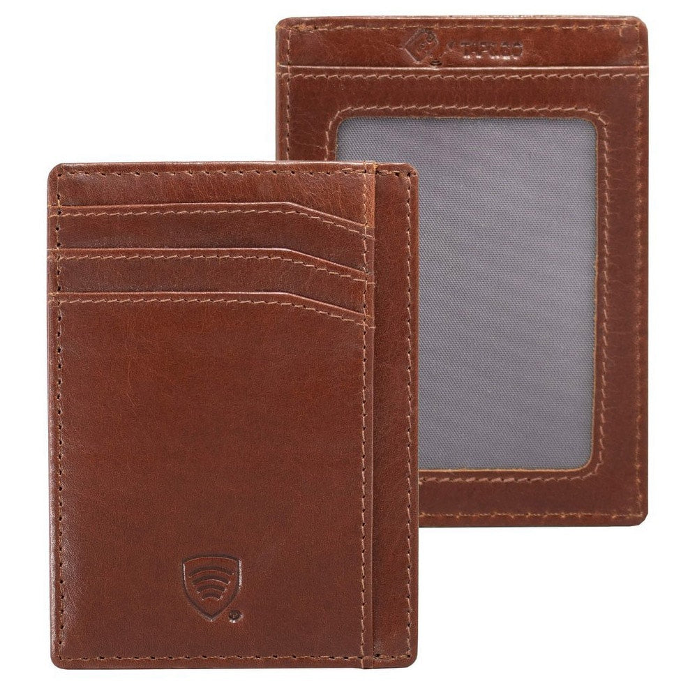 Skórzane etui ochronne RFID Stop Koruma na kartę płatniczą - brown