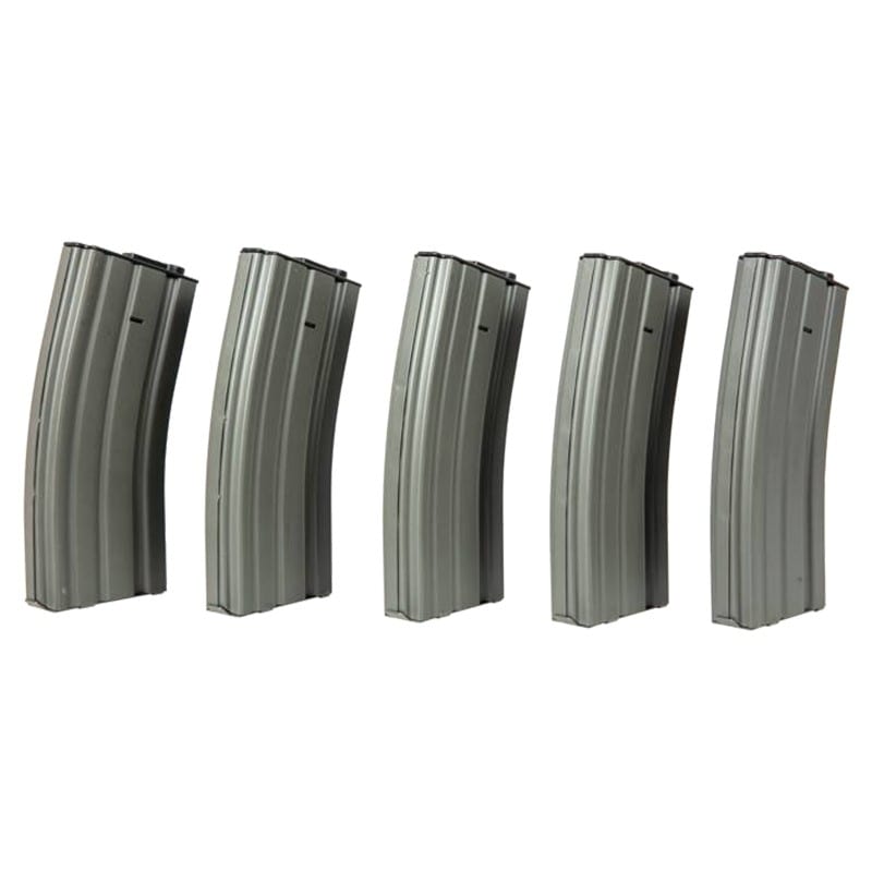 Zestaw 5 magazynków ASG Specna Arms Mid-Cap do replik M4/M16 - Gray