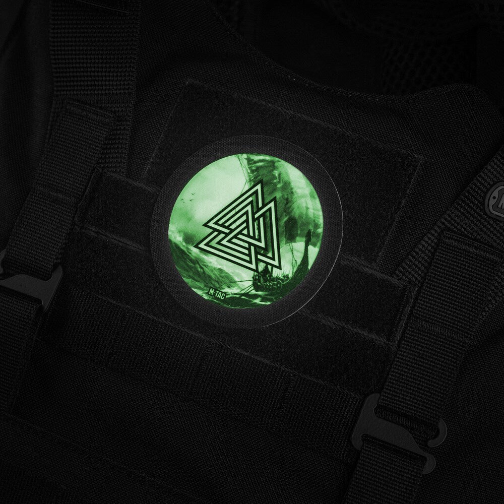 Naszywka M-Tac Valknut Drakkar fluorescencyjna - Black