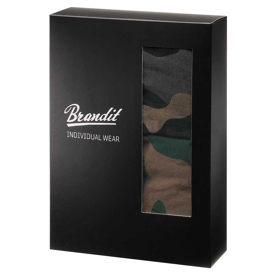 Bokserki Brandit Boxershorts Logo 2 pary - Dark Camo/Woodland