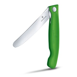 Nóż składany kuchenny Victorinox Green - ząbkowane ostrze z zaokrąglonym czubkiem