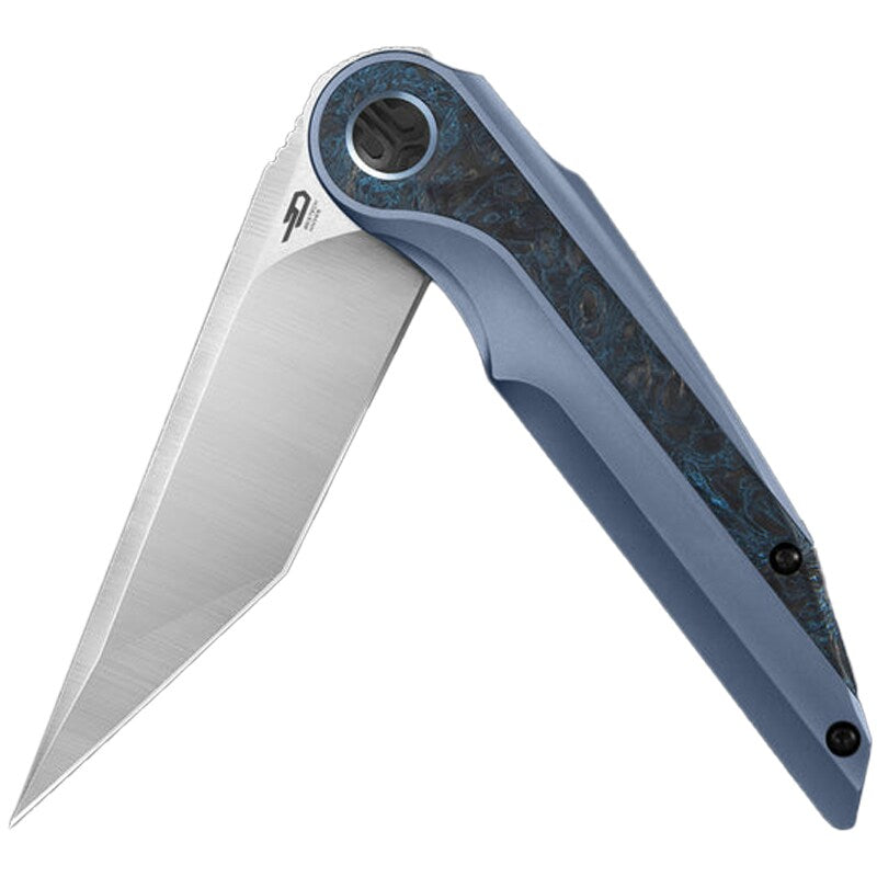 Nóż składany Bestech Knives Blind Fury - Satin/Blue Titanium Silver Carbon Fiber