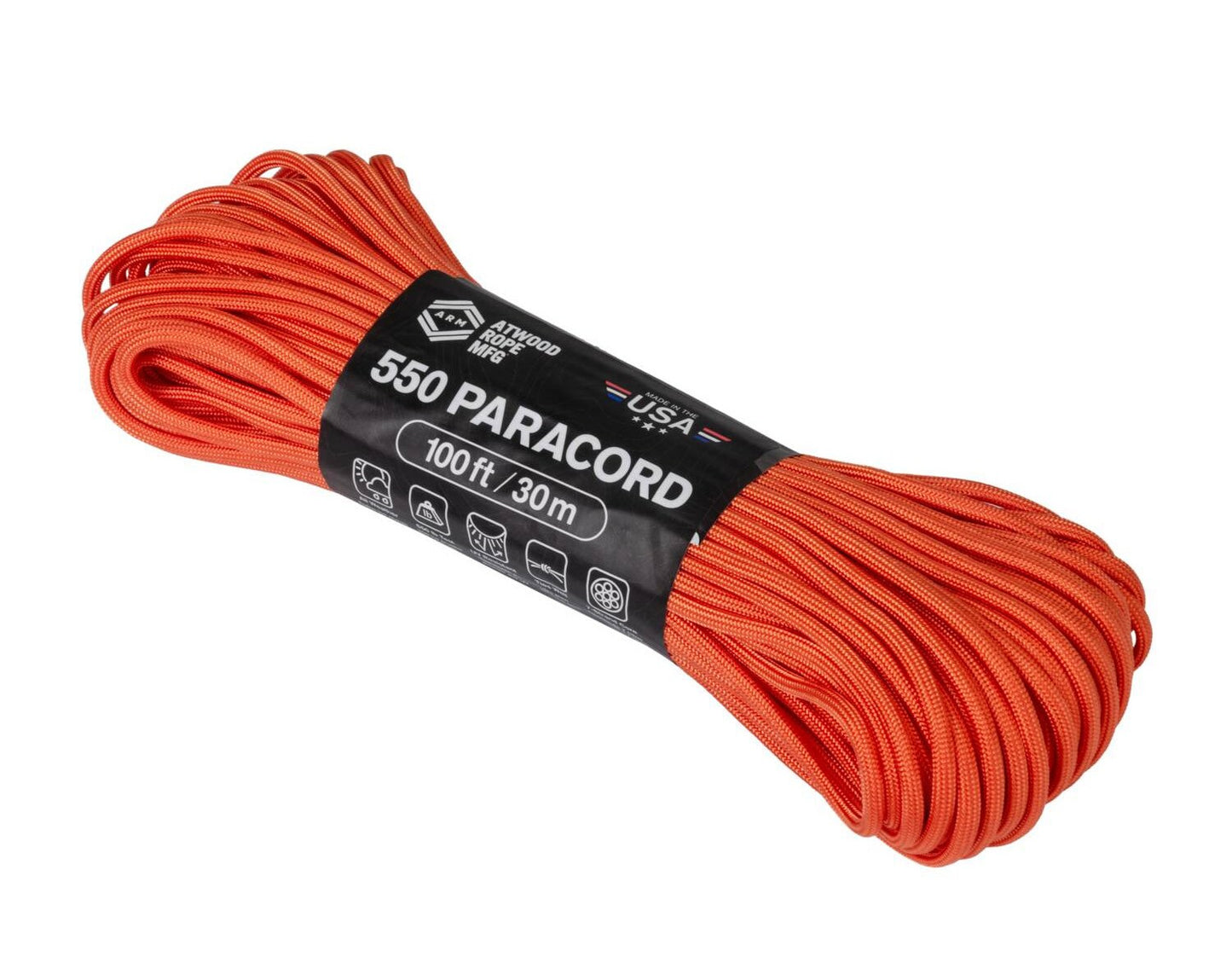 Linka Atwood Rope MFG 550 Paracord 30 m - Burnt Orange