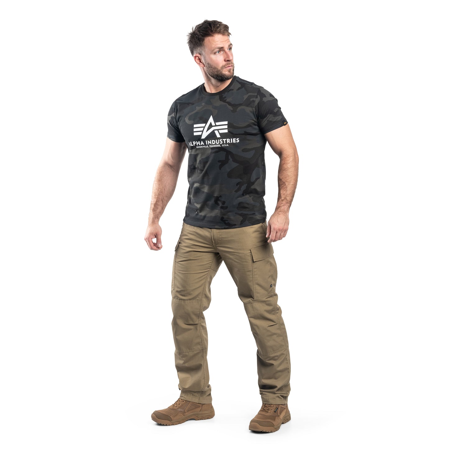 Koszulka T-shirt Alpha Industries Basic - Black Camo