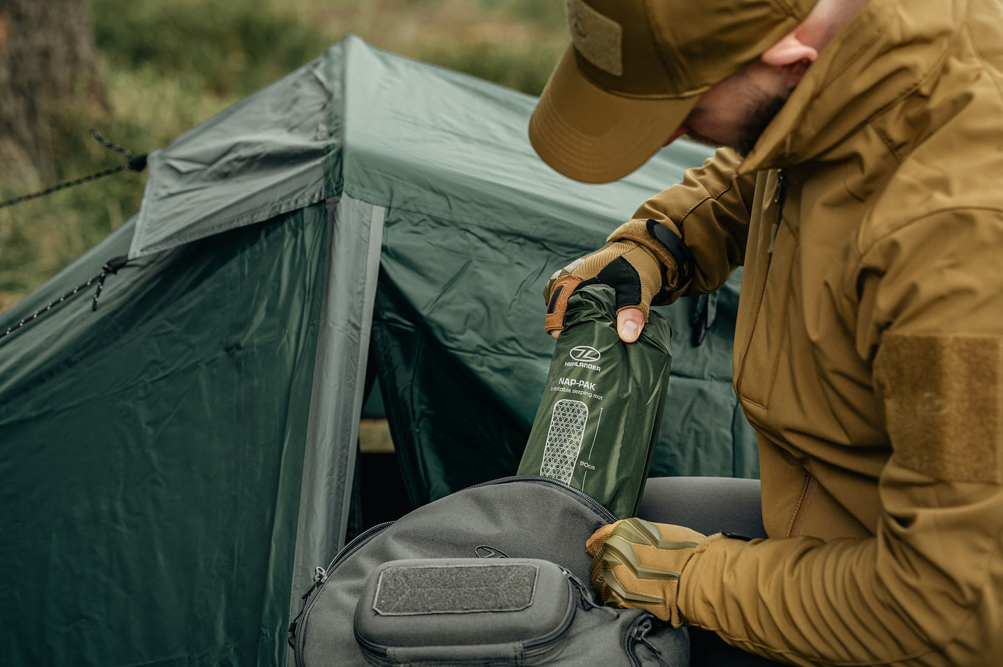Materac jednoosobowy Highlander Outdoor Nap-Pak - Olive