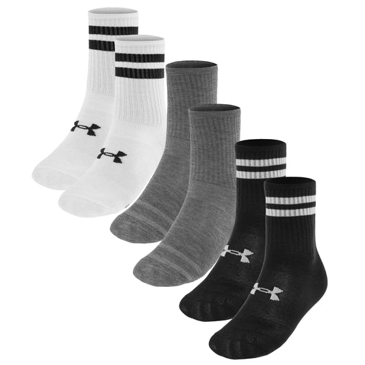 Skarpety Under Armour Essential Crew Black/White- 6 par