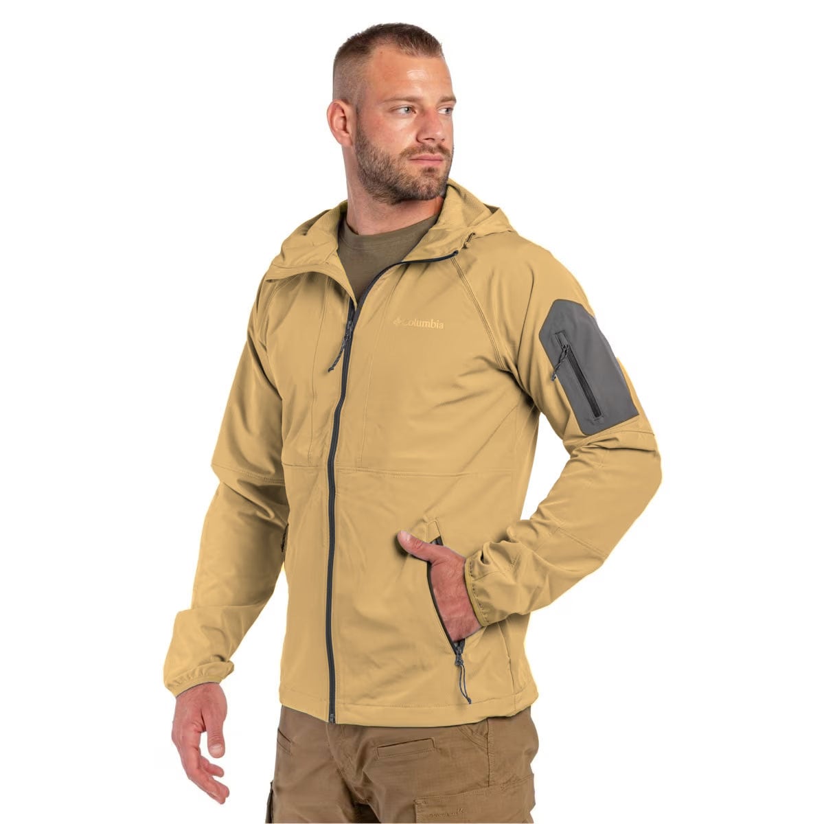 Kurtka Columbia Tall Heights Hooded Softshell - Light Camel