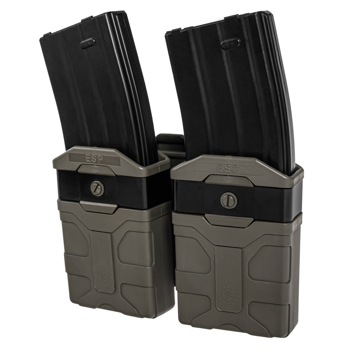 Podwójna ładownica obrotowa ESP z montażem UBC-04-2 na magazynki do AR-15 - Olive Drab