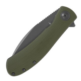 Nóż składany Trollsky Knives Mandu EVO Grey Stonewashed 14C28N/OD Green G10