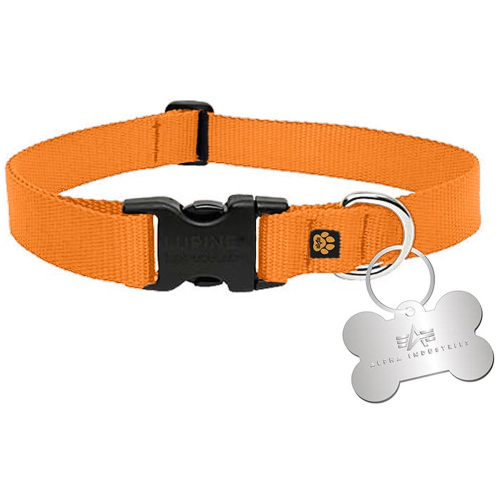 Obroża dla psa Alpha Industries Basic Dog-Tag Collar - Orange