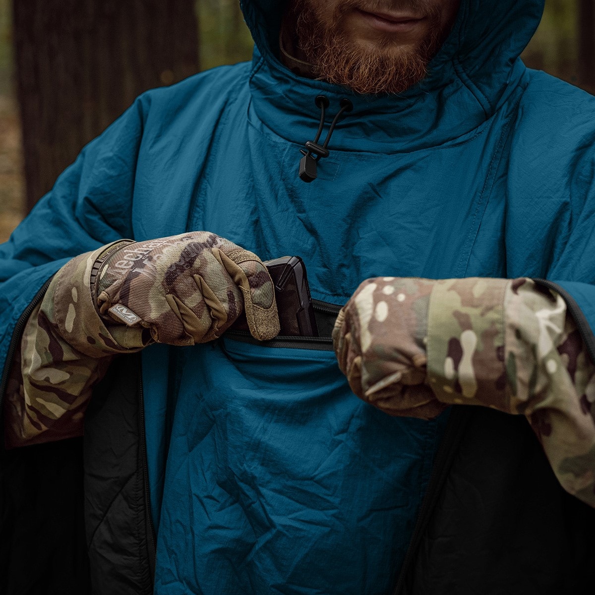 Ponczo Helikon Swagman Roll Climashield Apex z funkcją śpiwora - Aqua Blue