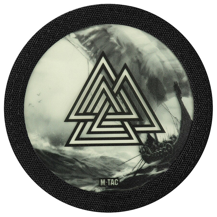Naszywka M-Tac Valknut Drakkar fluorescencyjna - Black