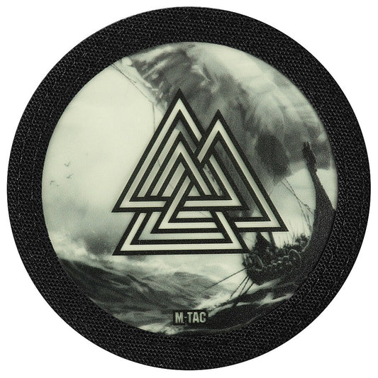Naszywka M-Tac Valknut Drakkar fluorescencyjna - Black