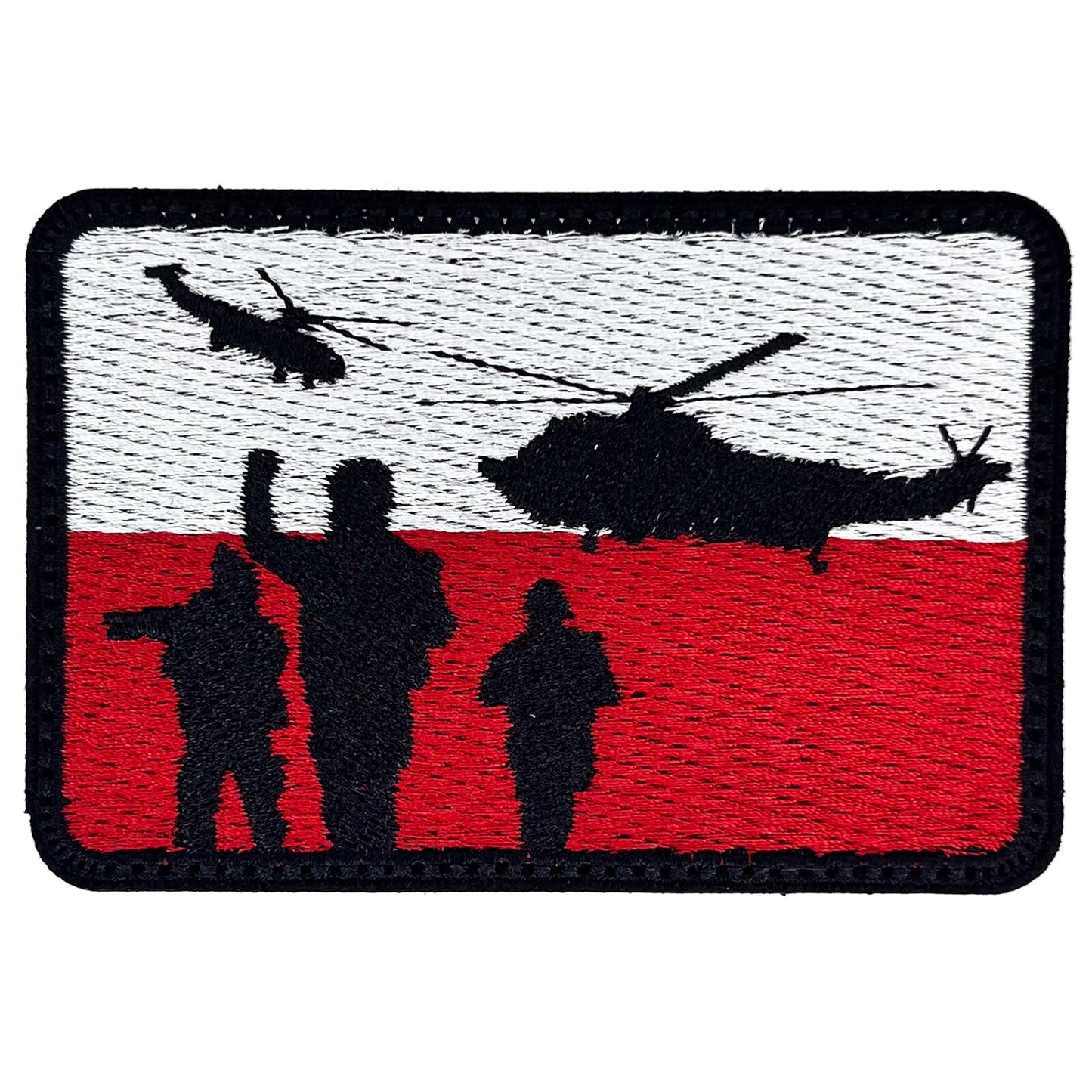 Naszywka flaga Polski - Helikopter 90 x 60 mm