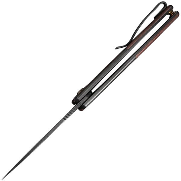 Nóż składany WE Knife Smooth Sentinel - Black Titanium Wood Handle