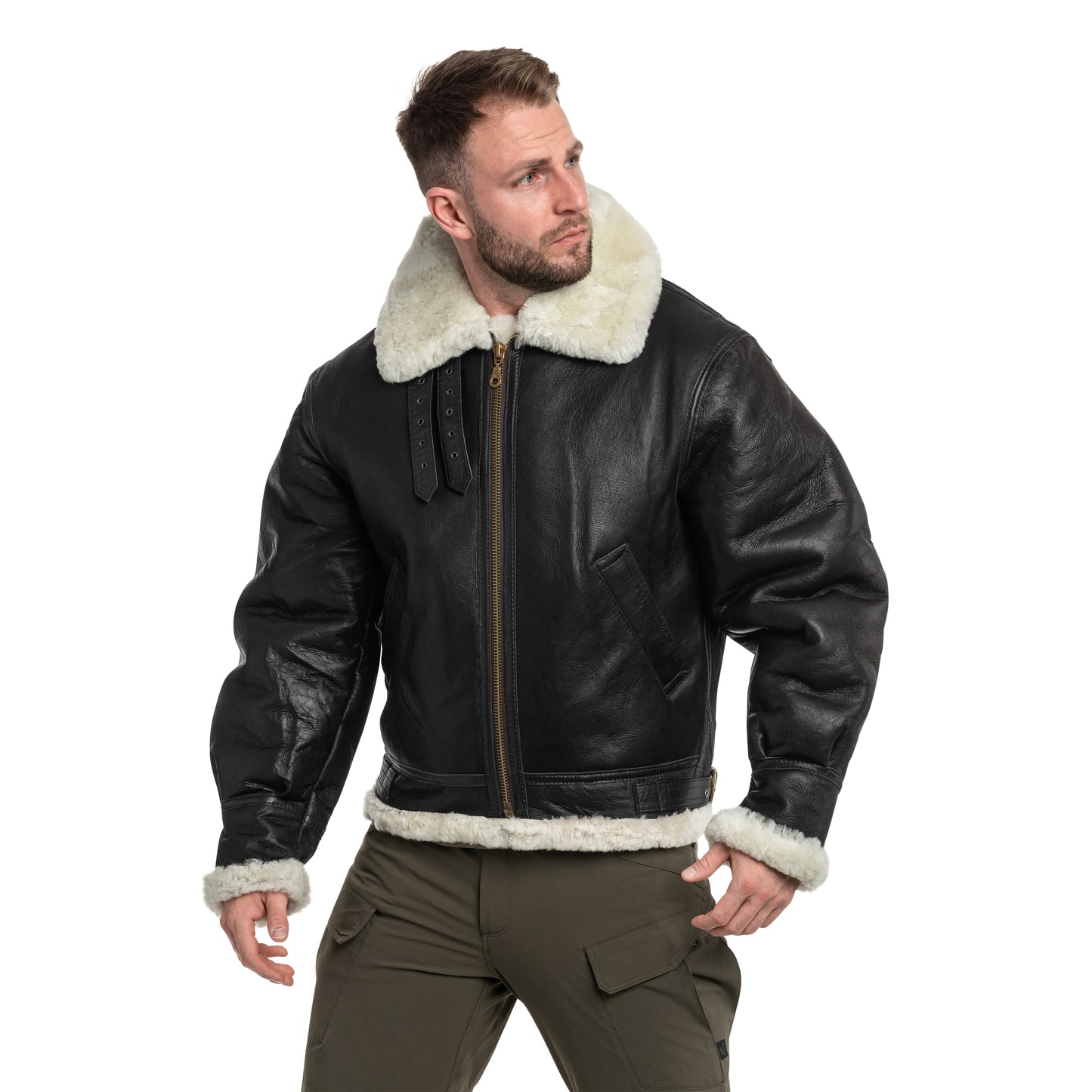 Kurtka Mil-Tec US B3 Sheepskin Leather - Black