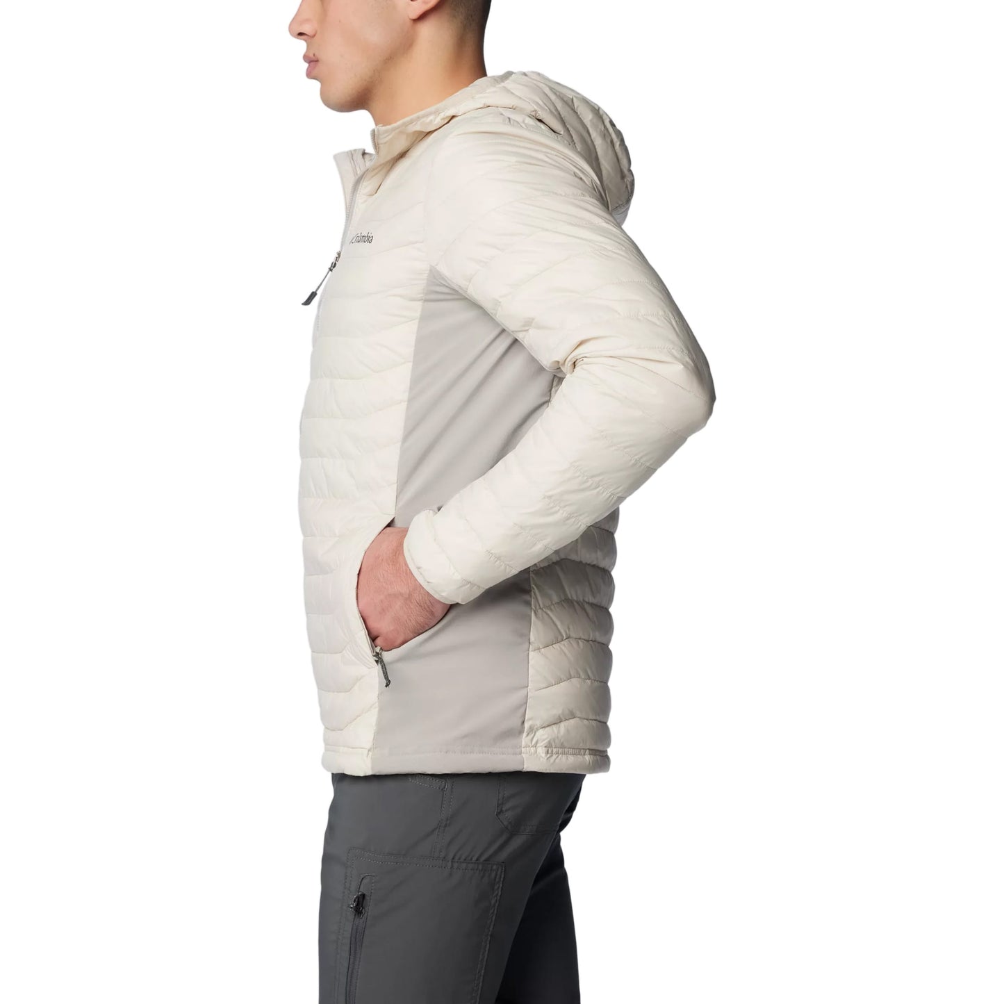 Kurtka Columbia Powder Pass Hooded Hybrid Down Jacket - Dark Stone/Flint