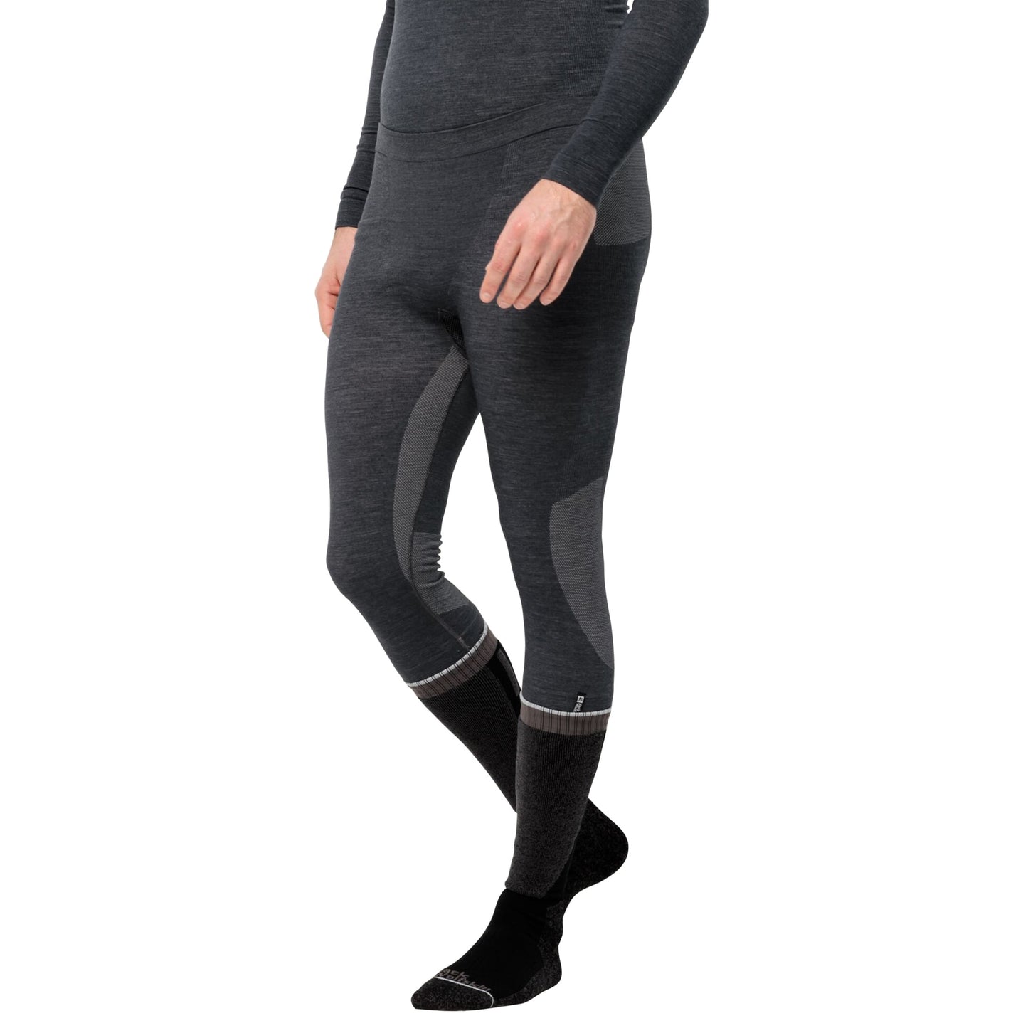 Legginsy termoaktywne męskie Jack Wolfskin Seamless Wool Pants - Phantom
