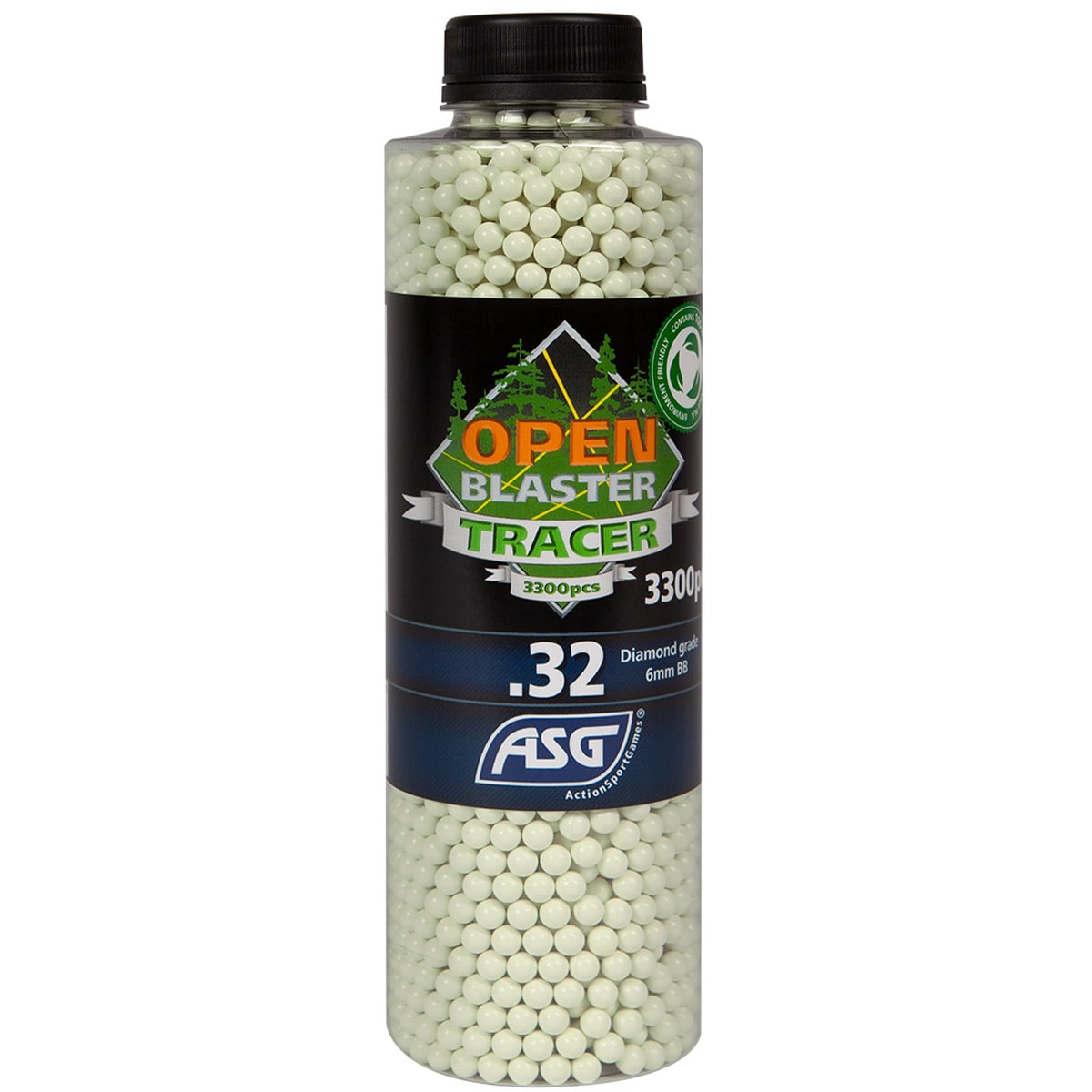 Kulki biodegradowalne ASG Open Blaster Tracer 0,32 g 3300 szt. - Green