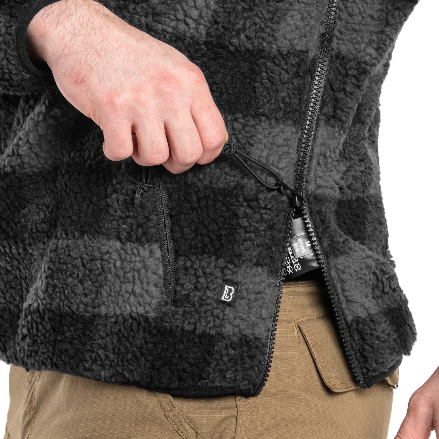 Polar Brandit Teddyfleece Worker Pullover - Black/Grey