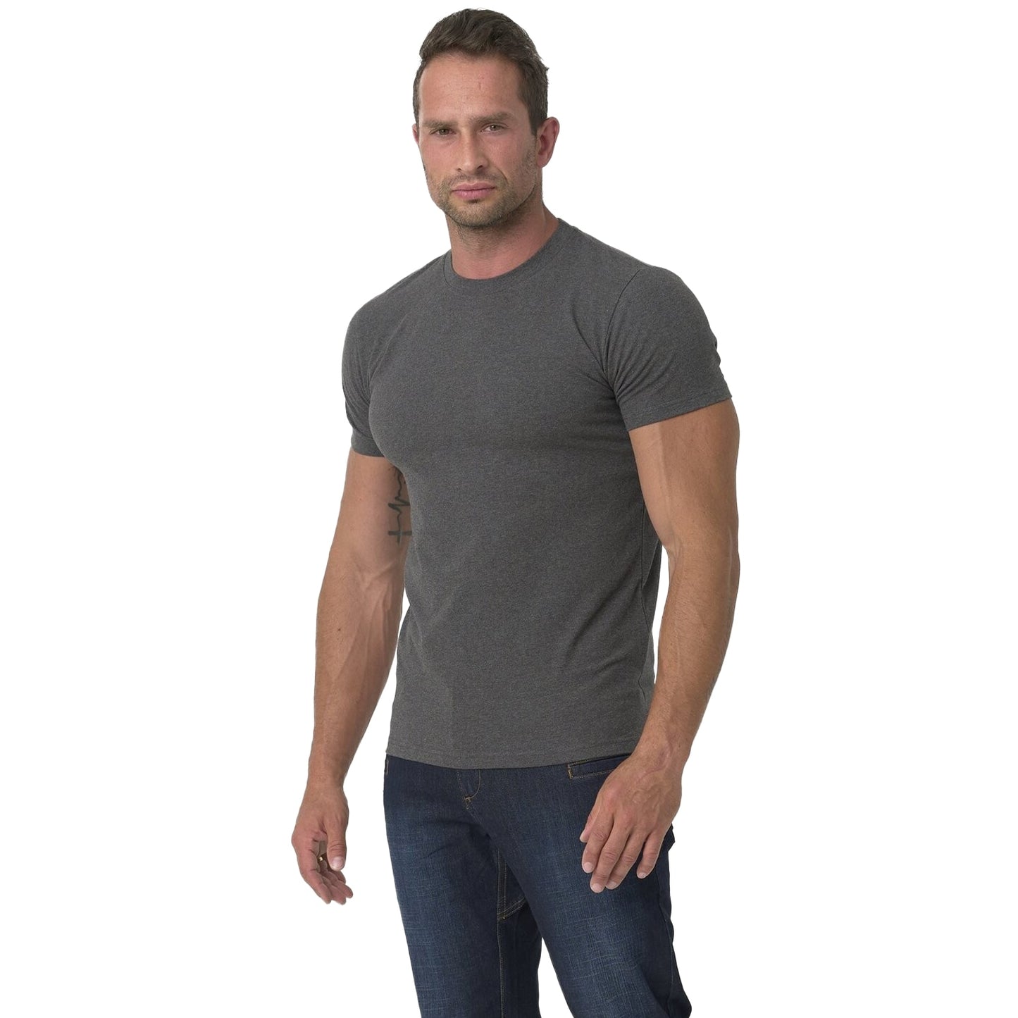 Koszulka T-Shirt Helikon z bawełny organicznej Slim - Black/Grey Melange