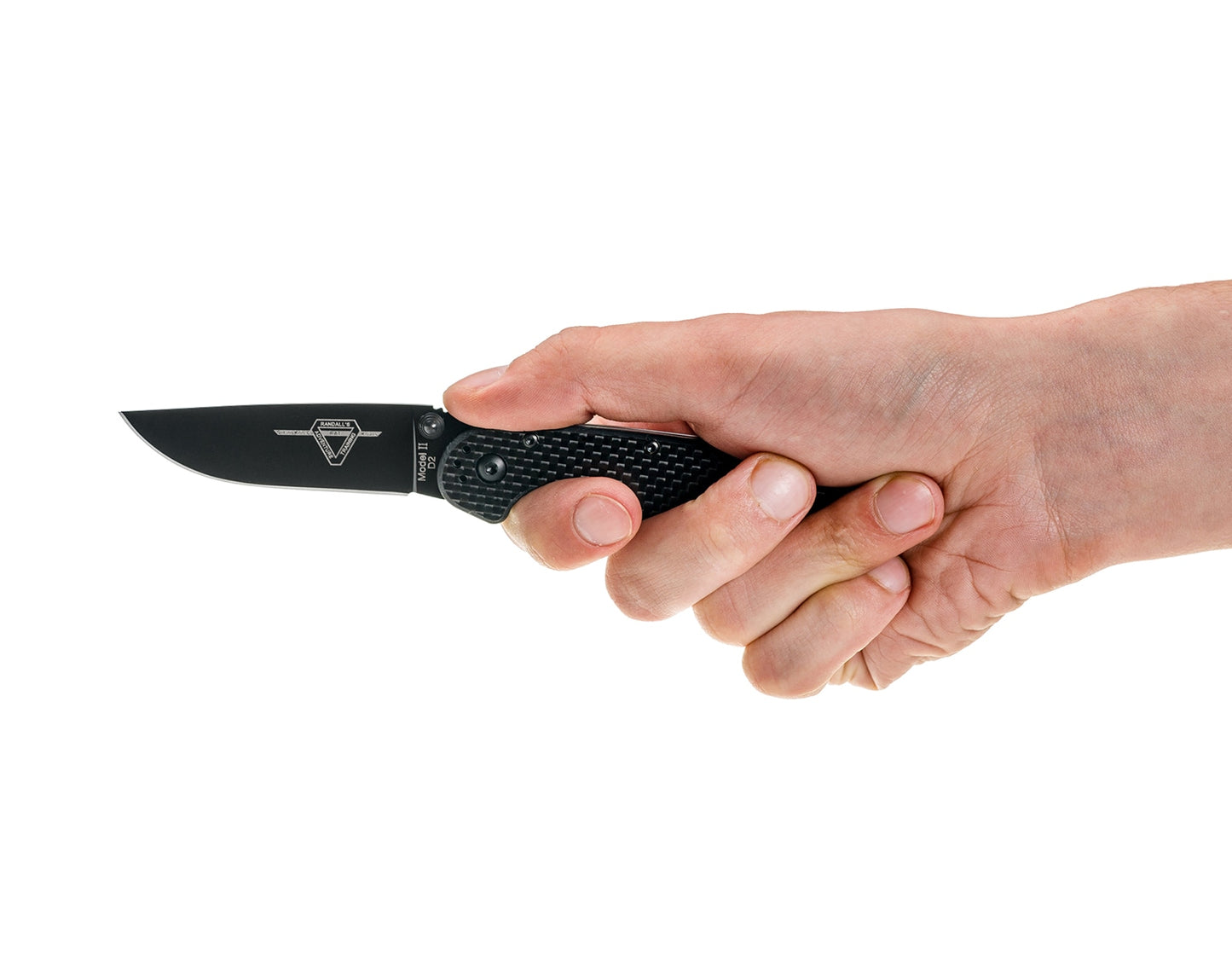 Nóż składany Ontario Rat-2 Folder D2 - Black Plain/Carbon Fiber