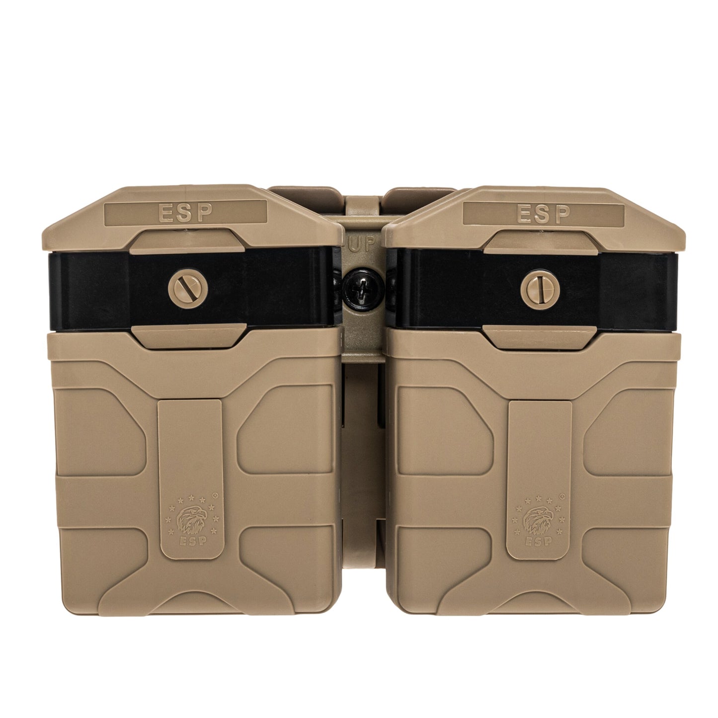 Podwójna ładownica obrotowa ESP z montażem UBC-04-2 na magazynki do AR-15 - Khaki