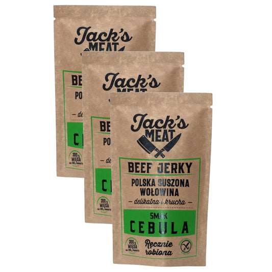 Suszona wołowina Jack's Meat Beef Jerky o smaku cebuli 30 g - 3 szt.