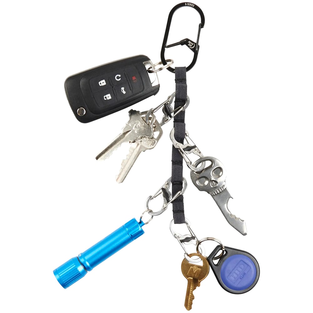 Brelok z karabińczykami Nite Ize GearLine Mini Key Organizer - Black