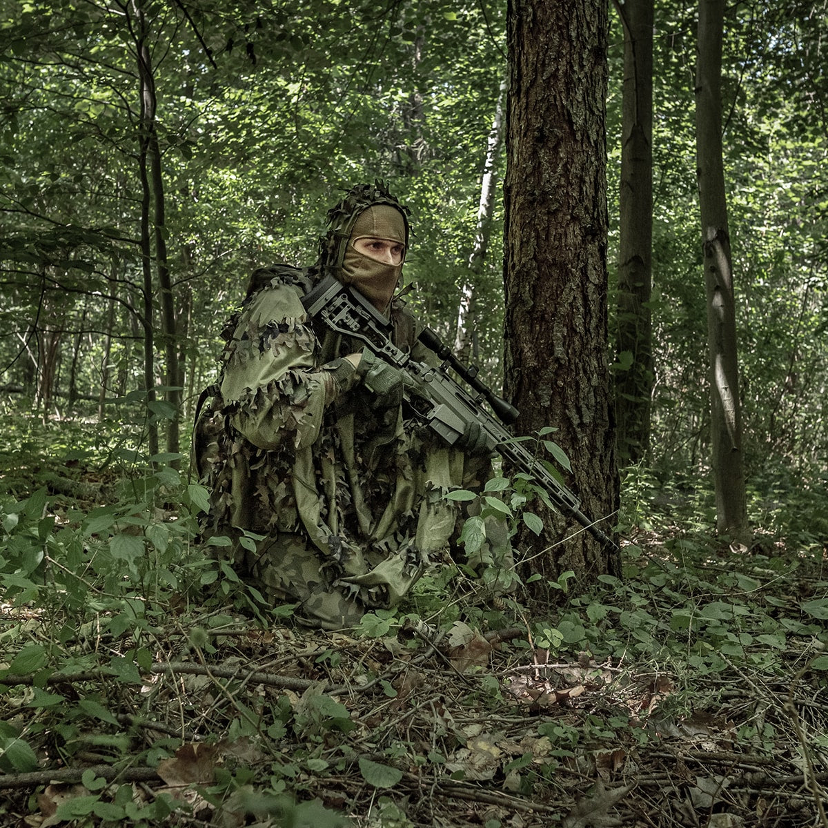 Strój maskujący Helikon Leaf Ghillie - US Woodland