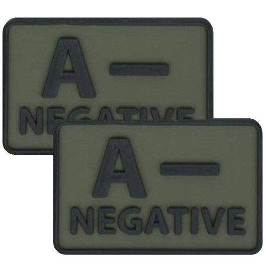 Emblemat PVC Helikon grupa krwi A/Rh- Olive Green - 2 szt.
