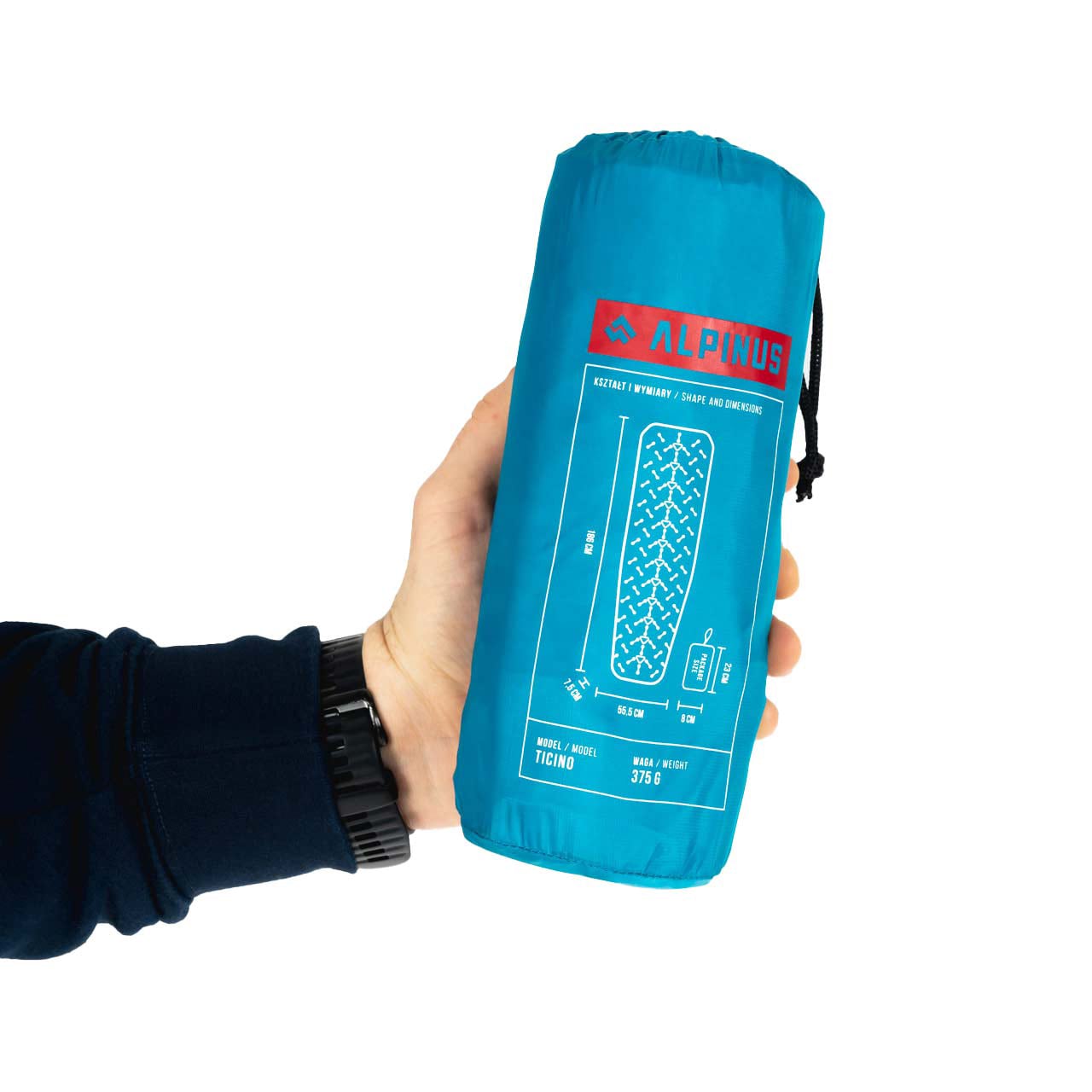 Materac jednoosobowy Alpinus Ticino - Niebieski