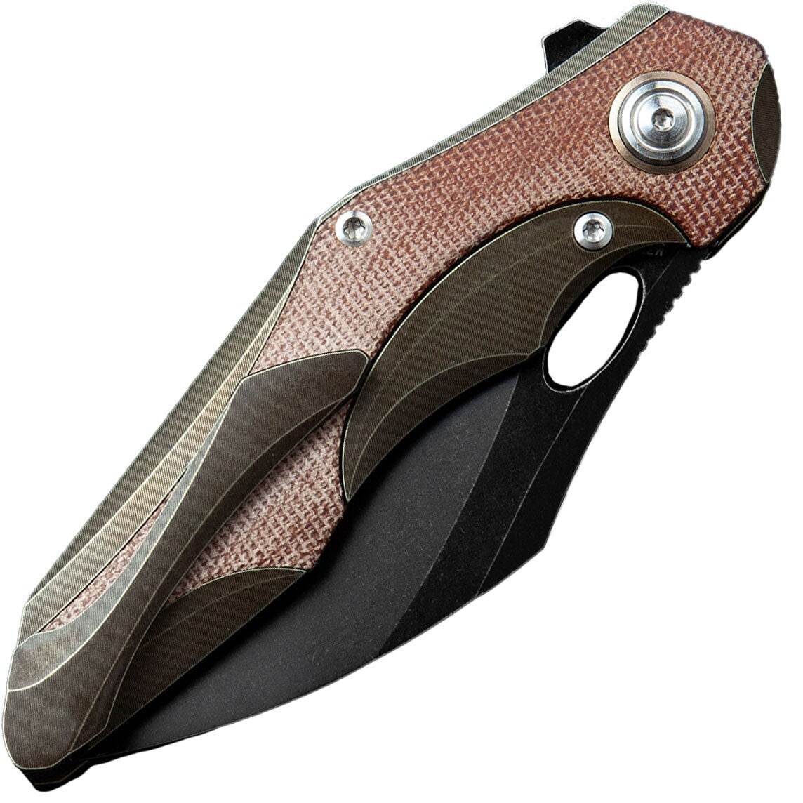 Nóż składany Bestech Knives Nogard - Bronze Titanium/Natural Micarta Canvas