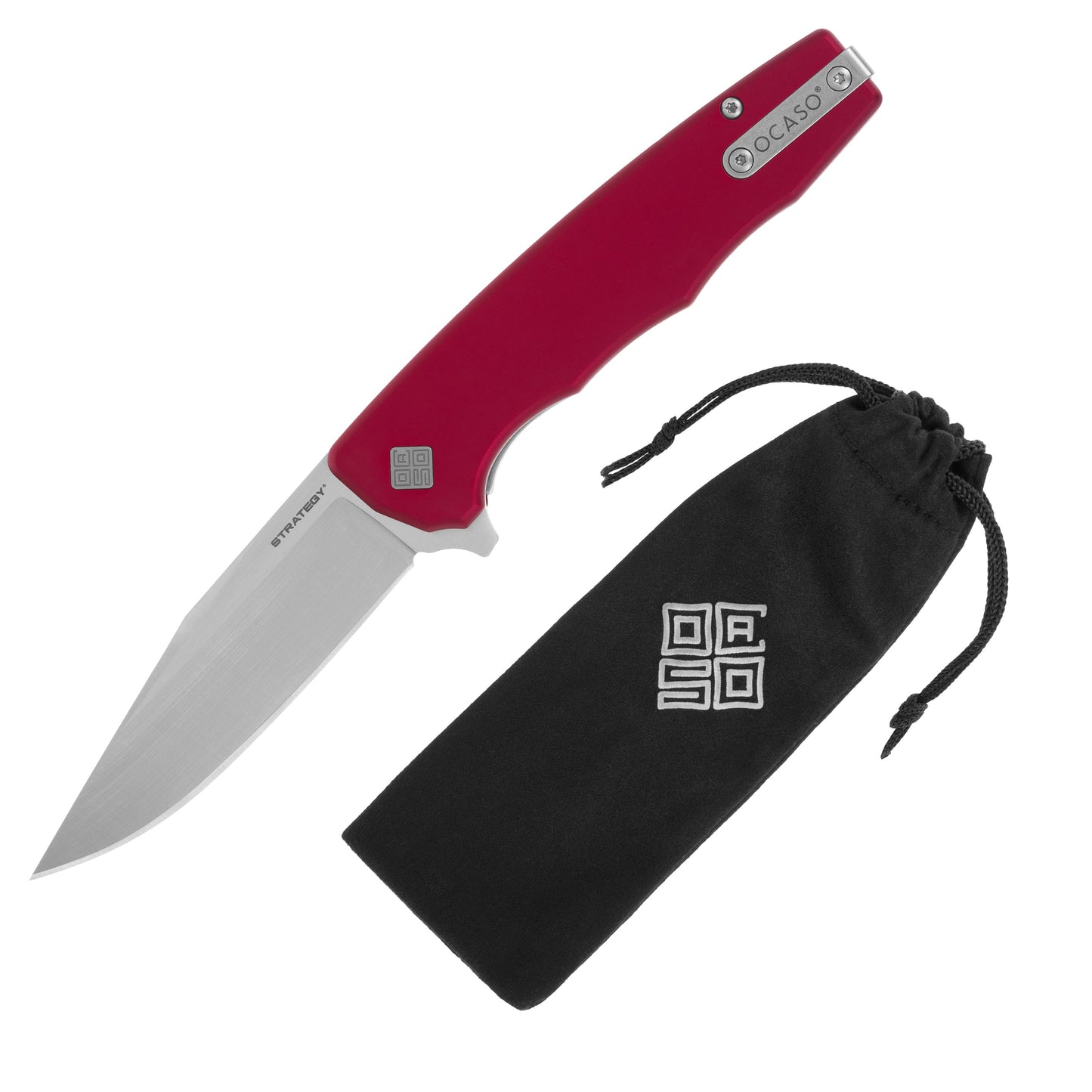 Nóż składany Ocaso Strategy Aluminum - Satin/Red