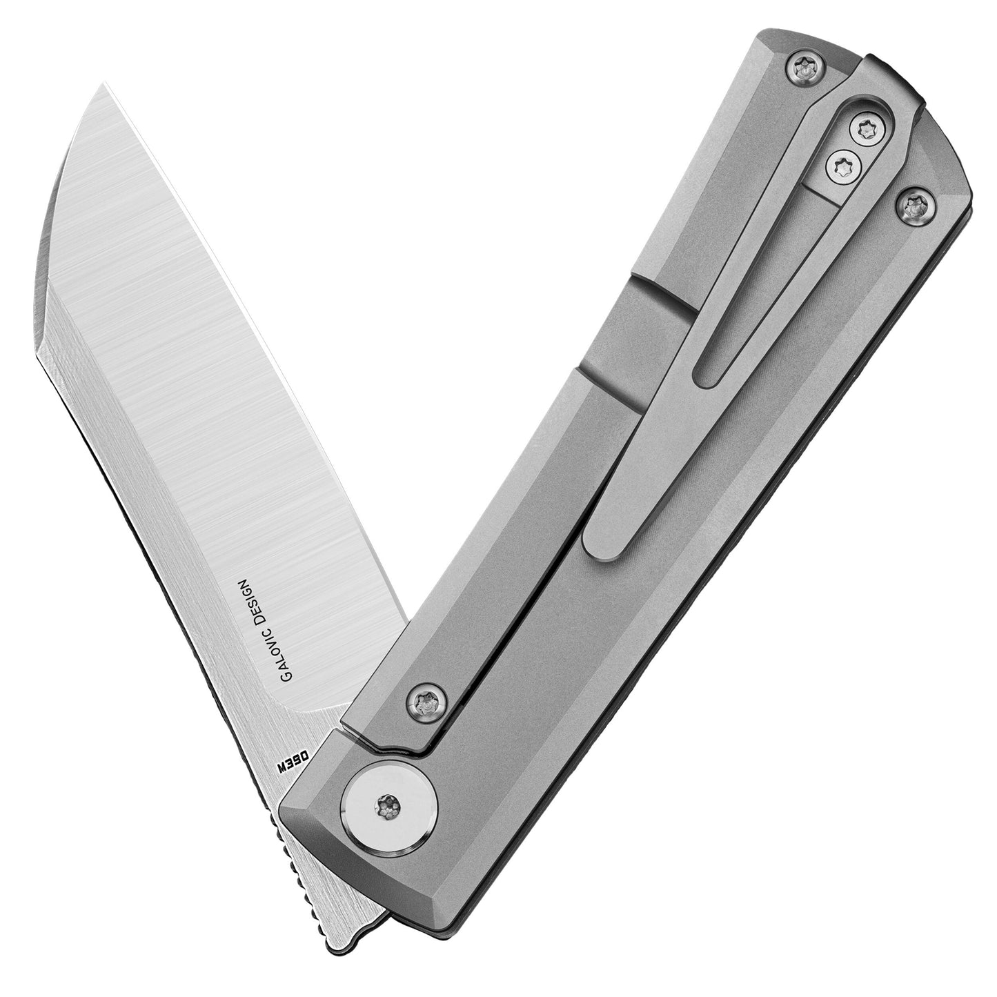 Nóż składany Bestech Knives Bruv - Satin/Bead Blast Titanium
