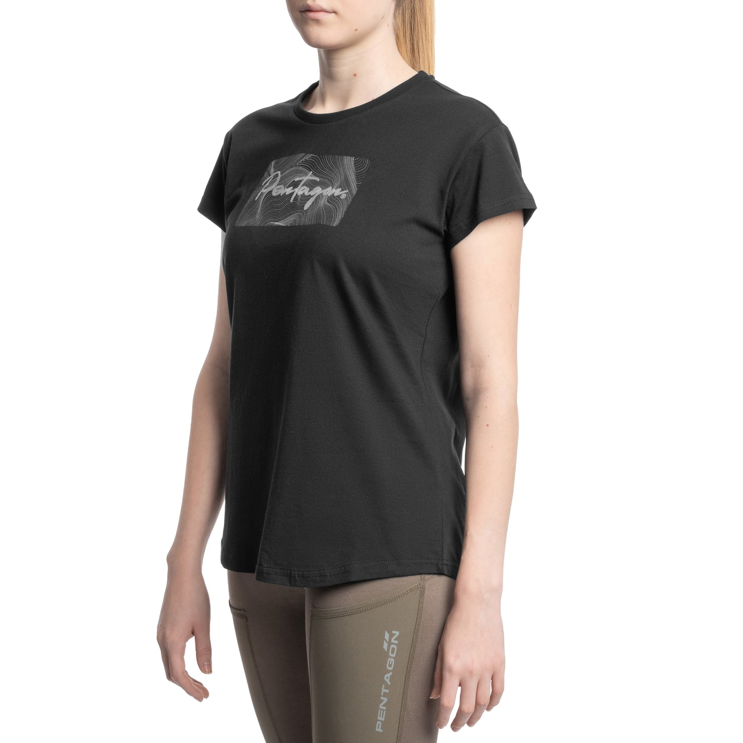 Koszulka T-shirt damska Pentagon Contour - Black