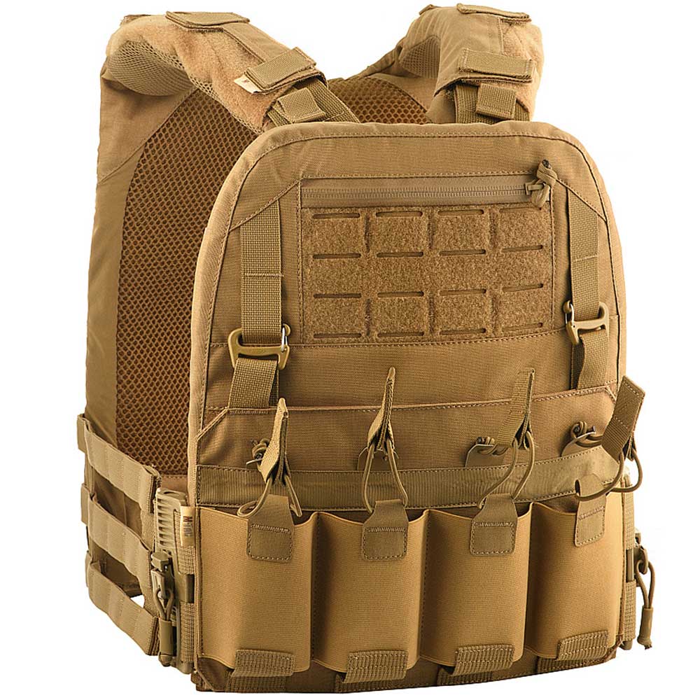 Kamizelka taktyczna typu Plate Carrier M-Tac Cuirass QRS Coyote - na płyty rozmiar L/XL